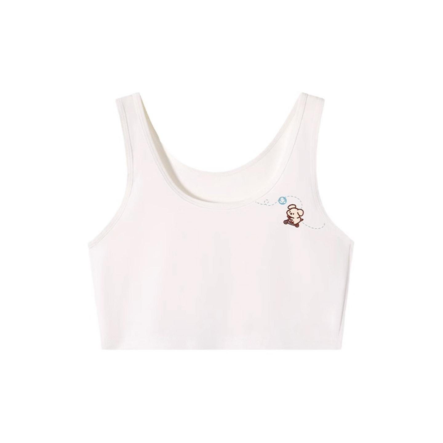Anti-bump stretch breathable girls vest with thin mesh