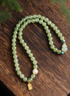 原创和田玉晴水两圈手链