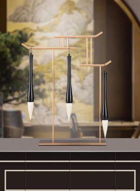 建筑造型毛笔架金属新中式