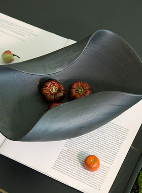 陶瓷折荷·侘寂果盘花瓶组合摆件