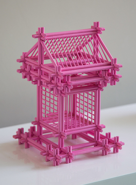 奇域东方·梦幻粉色建筑摆件