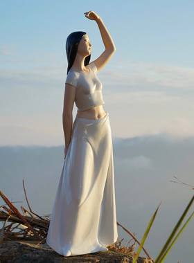 新中式陶瓷美女原创瓷偶大摆件