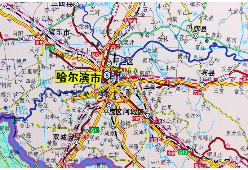 2024东北三省交通图中国分省系列挂图1.4米x1米区域交通行政区划交通信息旅游景点图自驾线路 覆膜挂杆地图吉林辽宁黑龙江交通地图 - 图2