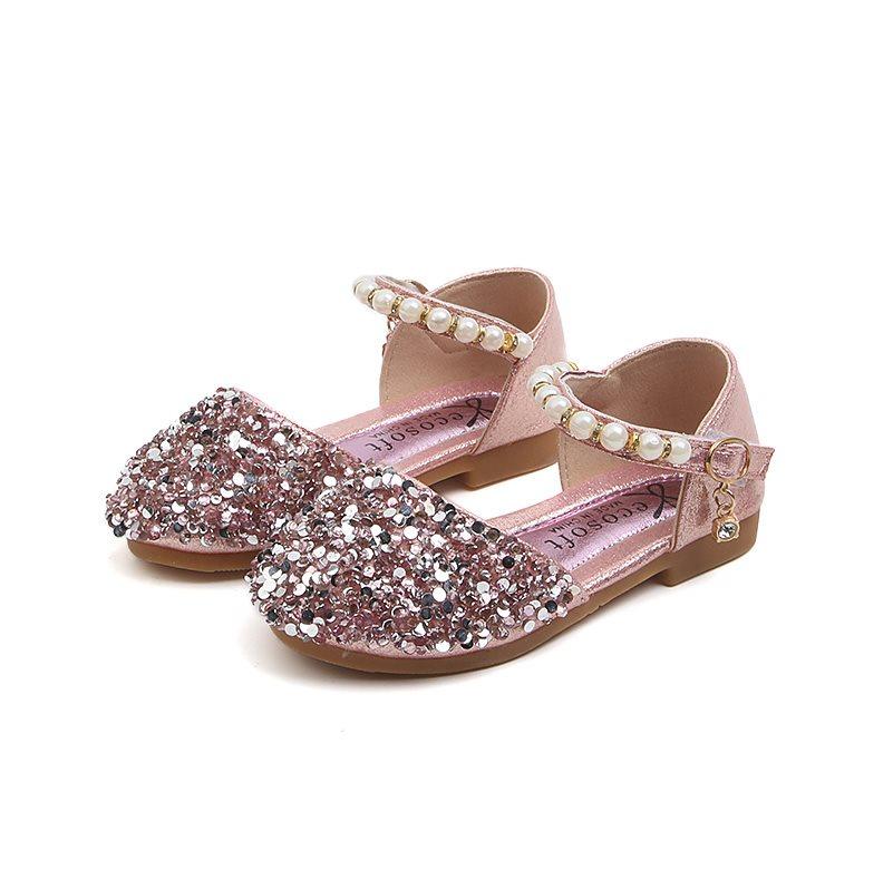 2025春季新款亮片女童公主鞋水钻女孩水晶鞋学生鞋表演闪亮跳舞鞋,淘宝优惠券,粉丝福利购,淘宝优惠卷