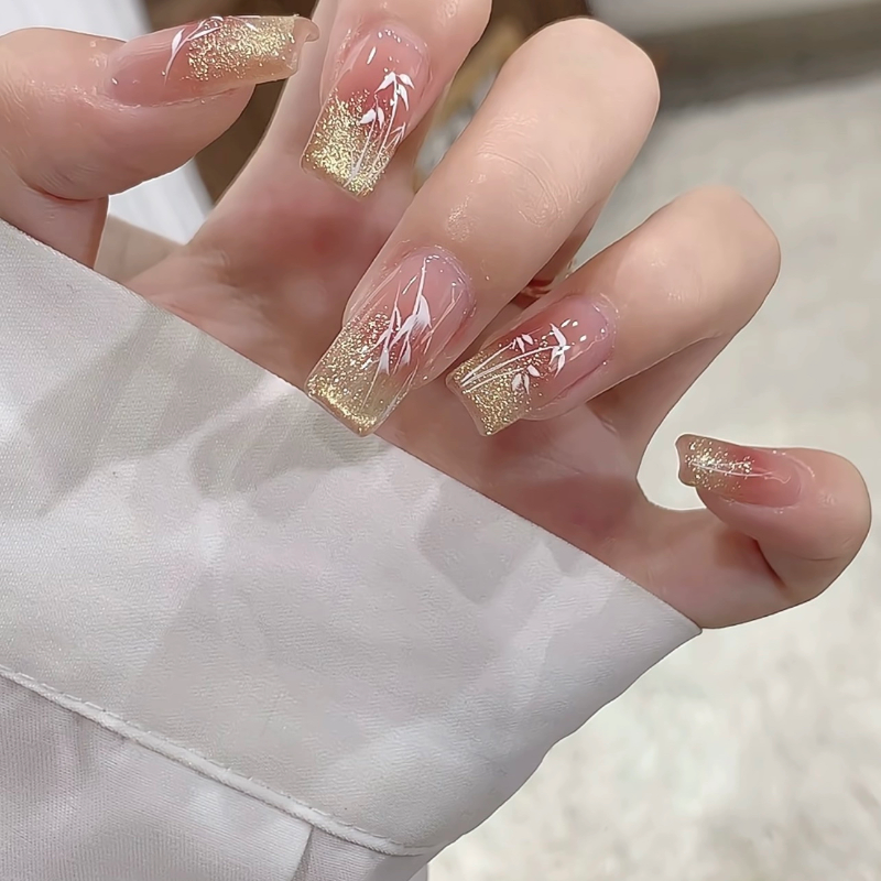 新中式穿戴甲清透猫眼手绘竹子国风假指甲成品高级感小众美甲,淘宝优惠券,粉丝福利购,淘宝优惠卷