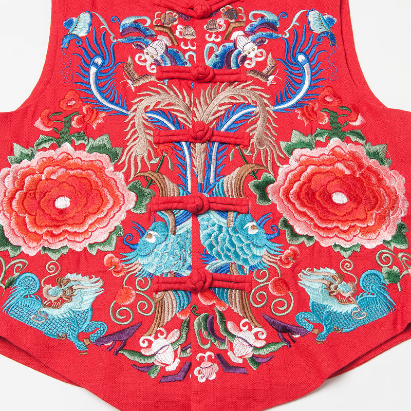 民族风棉麻复古大片绣花马甲外套女秋款国潮中式短款背心马夹上衣,淘宝优惠券,粉丝福利购,淘宝优惠卷