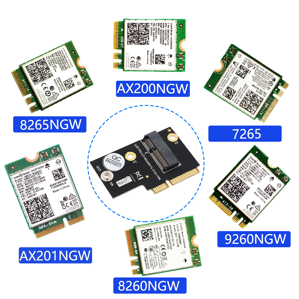 M.2 NGFF key E 转minipcie转接卡笔记本网卡升级联XY510 - 图0