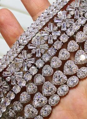 奢华雪花爱心手链铜材质合金