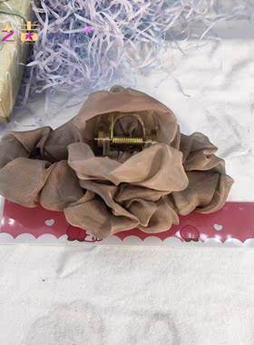 木之吉饰品超仙网纱抓夹显发量发夹后脑勺气质盘发鲨鱼夹发抓头饰