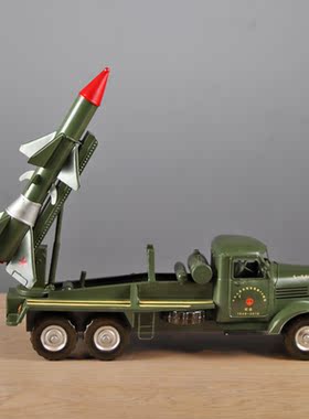 仿真大号东风导弹车模型军车摆件
