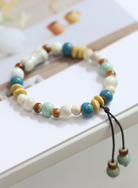 新中式小清新景德镇瓷手串手链