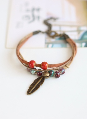 文艺波西米亚风景德镇陶瓷手链