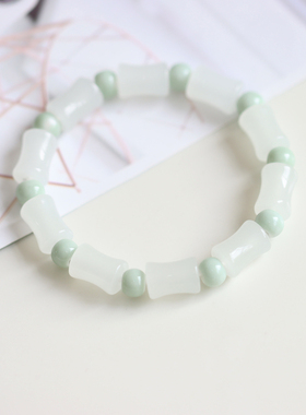 小清新学生文艺陶瓷玻璃竹节手串