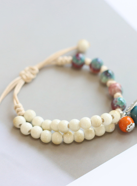 新中式景德镇陶瓷手链可调节手串