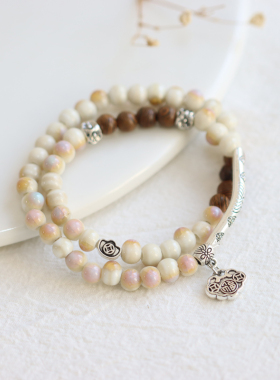 小清新文艺国风景德镇陶瓷珠手链