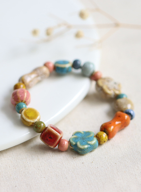 民族风文艺陶瓷景德镇手串手链