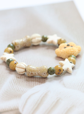 可爱小狗卡通小动物景德镇瓷手串