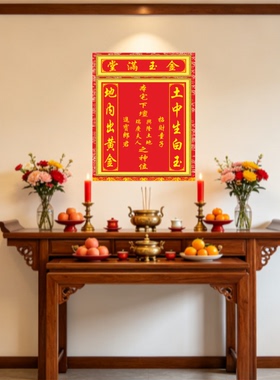 土地神坛金玉满堂家神土地自贴图