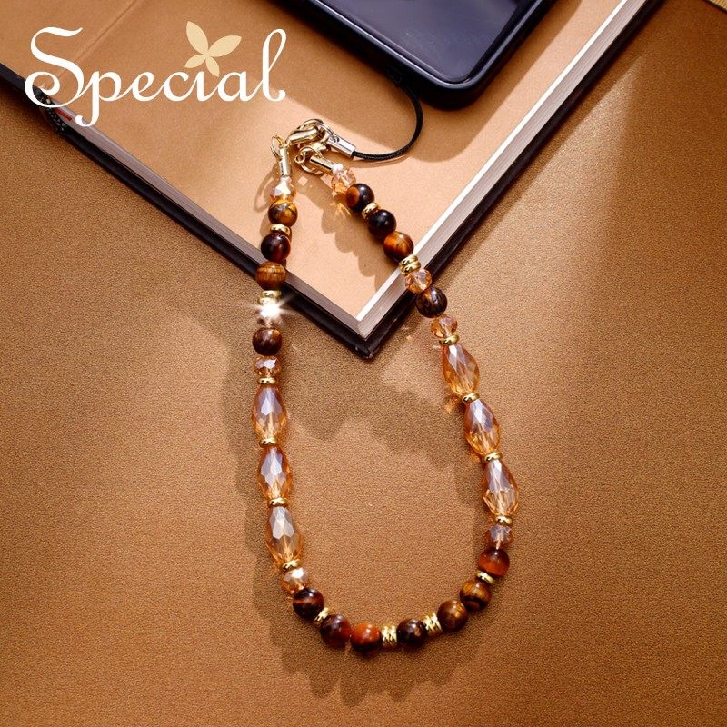 SPECIAL欧美轻奢复古美拉德色虎眼石手机链挂手腕配饰2026年新款,淘宝优惠券,粉丝福利购,淘宝优惠卷