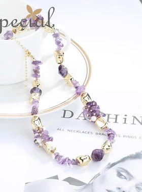 SPECIAL复古紫水晶项链颈链新款