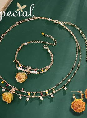SPECIAL珍珠森系花朵吊坠手链