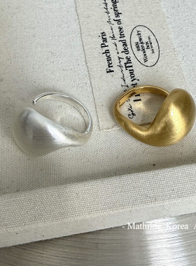 小众设计金银拉丝戒指