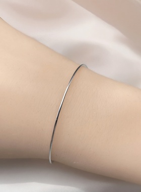 足银999可串珠调节手环女礼轻奢简约百搭时尚DIY搭配螺丝手镯女