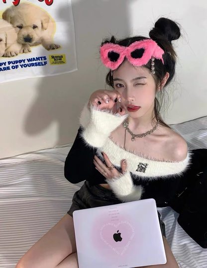 Plush Winter Women's Fashion Cat Eye Sunglasses