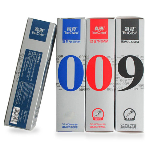 真彩中性笔芯 GR-009替芯 0.5mm碳素笔芯子弹头笔芯 009笔芯 水笔笔芯 - 图1