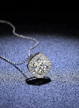 s925纯银莫桑石项链1克拉