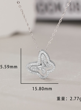 蝴蝶项链女S925纯银轻奢小众