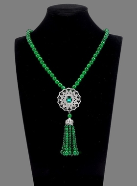 新中式绿如意吊坠项链