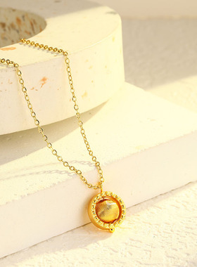 18K金地球仪项链猫眼时来运转