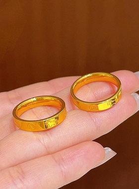 沙金镜面马上有钱铜钱戒指