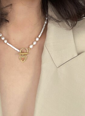 镀金珍珠欧美小众项链高级气质