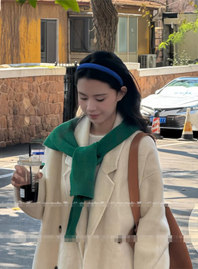 森系绿色防风针织披肩女外搭配饰洋气时尚围巾保暖搭肩百搭小坎肩