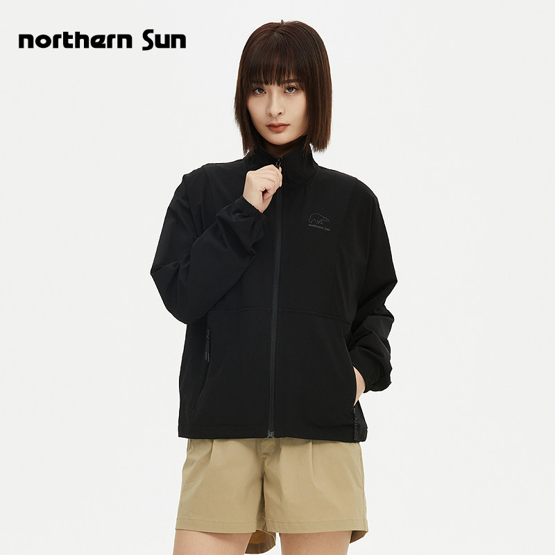 诺思山户外立领外套女士新款短款户外运动休闲夹克防泼水弹力3610,淘宝优惠券,粉丝福利购,淘宝优惠卷
