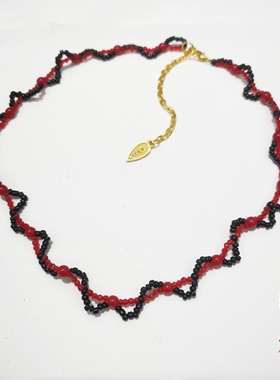 子夜归田曦薇武祯同款发饰古风发饰猫妖红色项链暗黑系古装发饰