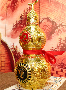 厂家现货合金彩绘葫芦摆件 彩绘葫芦福禄家居吉祥物摆式批发