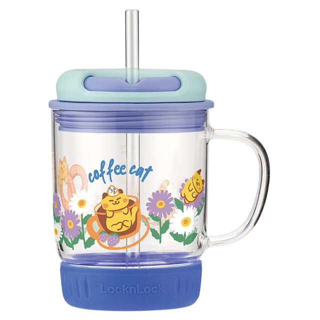LOCK Double Drinking Mouth Glass Milk Cup