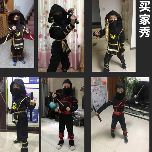 万圣节儿童服装男童cosplay忍者服幻影隐身衣武士表演装扮套装幼 - 图2