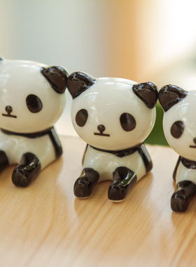 陶瓷可爱风大熊猫摆件新款包邮
