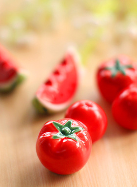 创意可爱西瓜西红柿筷子架陶瓷