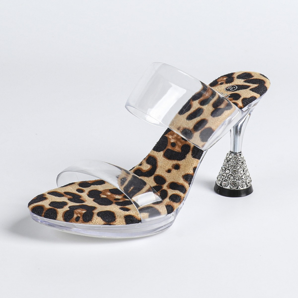 新款欧美外贸高跟鞋性感酒杯跟夜店11厘米优雅一字带时装外穿凉拖 - 图3