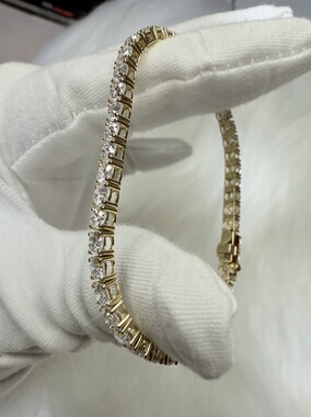 18K金 网球钻石手链  单粒15分 DEVVS VS 培育钻石 带国检证书