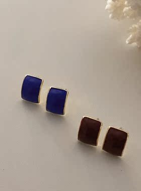 光面几何多色日常约会银耳钉新品