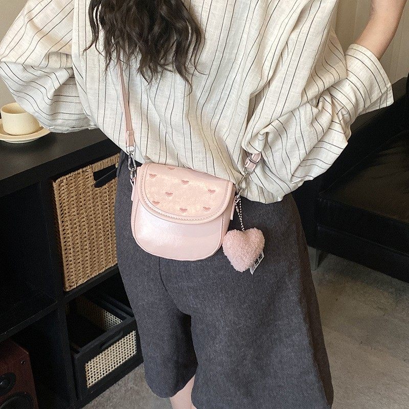 韩系复古波点口红包ins迷你亲子儿童斜挎包洋气小马鞍包零钱配饰,淘宝优惠券,粉丝福利购,淘宝优惠卷