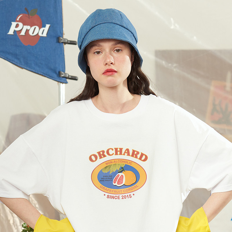 prod夏白色女宽松古着感少女t恤 PROD独立设计T恤