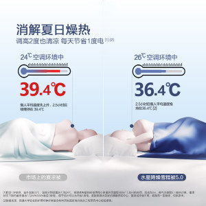 水星家纺5代降燥雪糕被夏凉被婴幼儿A类可水洗可机洗空调被抑菌被