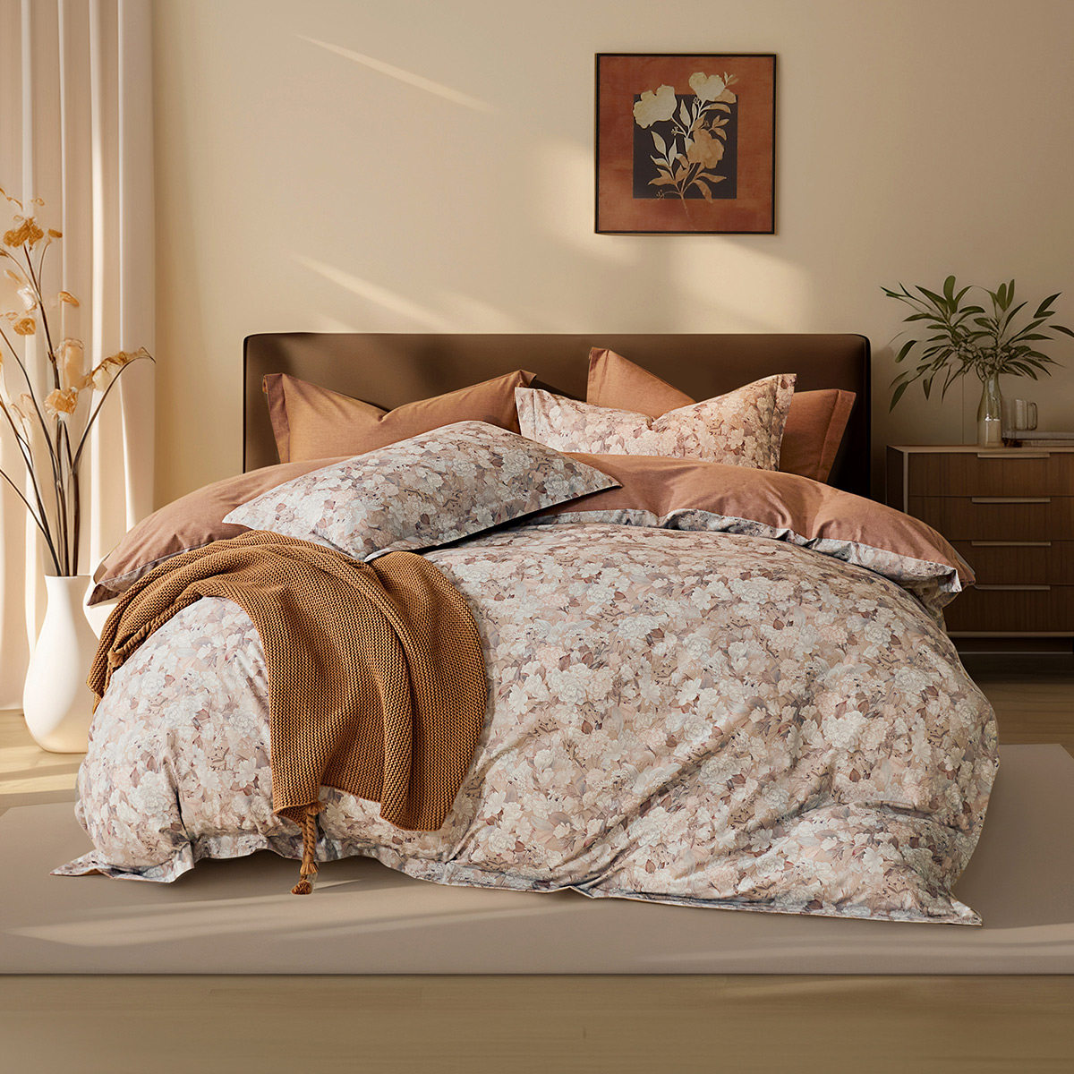 水星家纺全棉磨毛四件套纯棉抑菌印花套件被套床单秋冬季保暖床品,淘宝优惠券,粉丝福利购,淘宝优惠卷